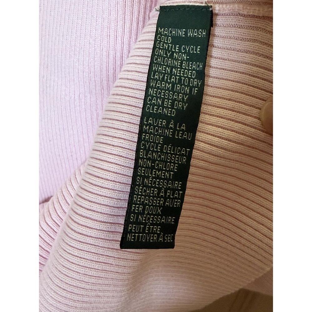 Lauren Ralph Lauren Sweater Womens 3X Pink Excellent Ribbed Cotton Boat Neck - Picture 4 of 4